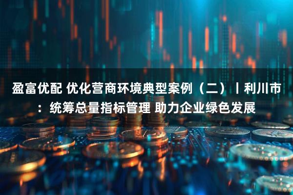 盈富优配 优化营商环境典型案例（二）丨利川市：统筹总量指标管理 助力企业绿色发展